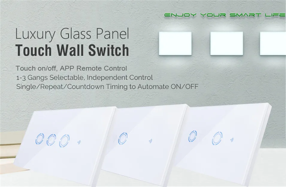 New Ewelink App US Type 2 gang wall light wifi switch, touch control panel, wifi remote control via smart phone, work with Alexa