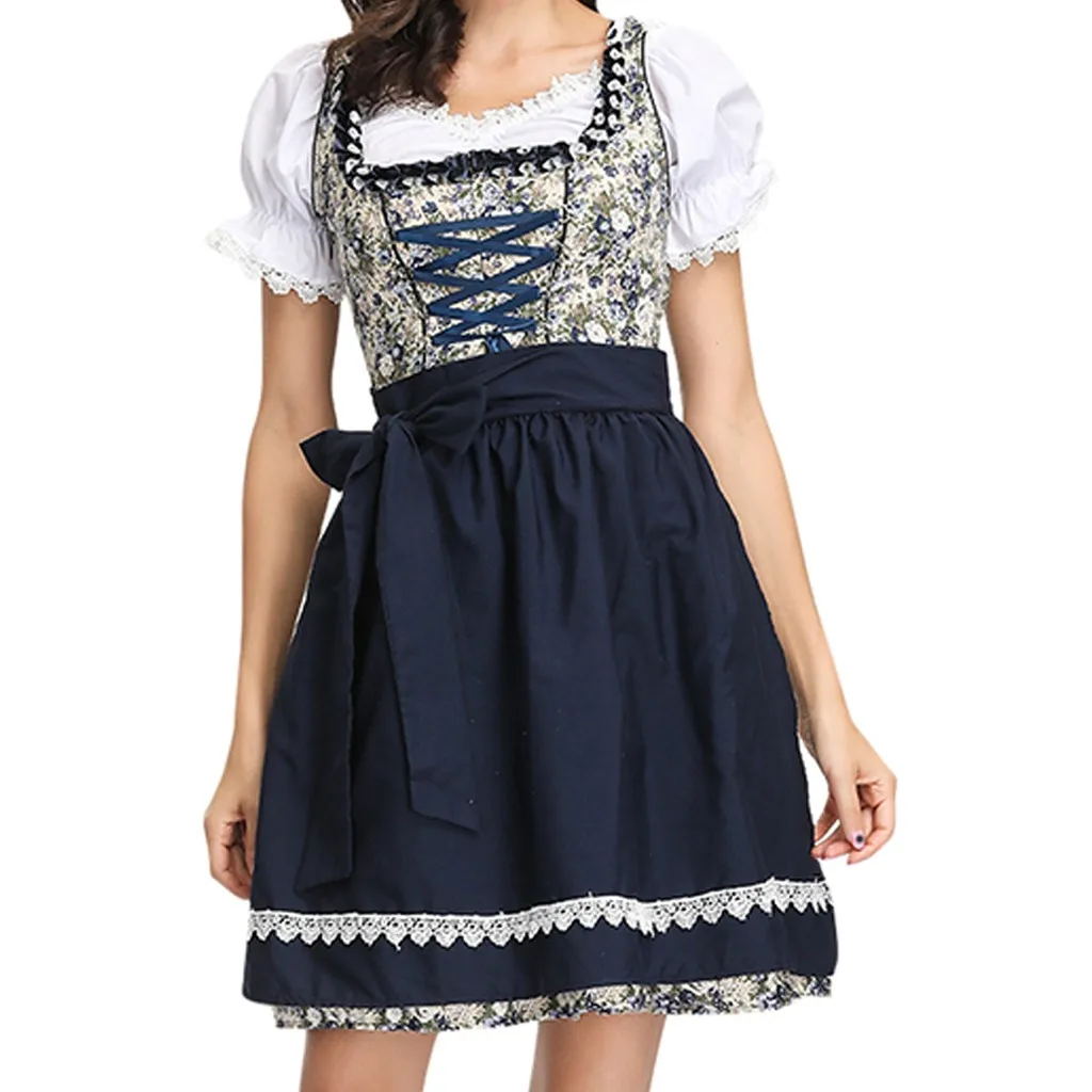 JAYCOSIN новое летнее женское платье Модное 3 штуки Dirndl Bavarian Beer Festival маскарадные костюмы Женское платье 19jun19 - Цвет: Black