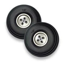 1 Par De Asa Fixa Avião RC Rodas de PU Com Cubo De Alumínio 4.5