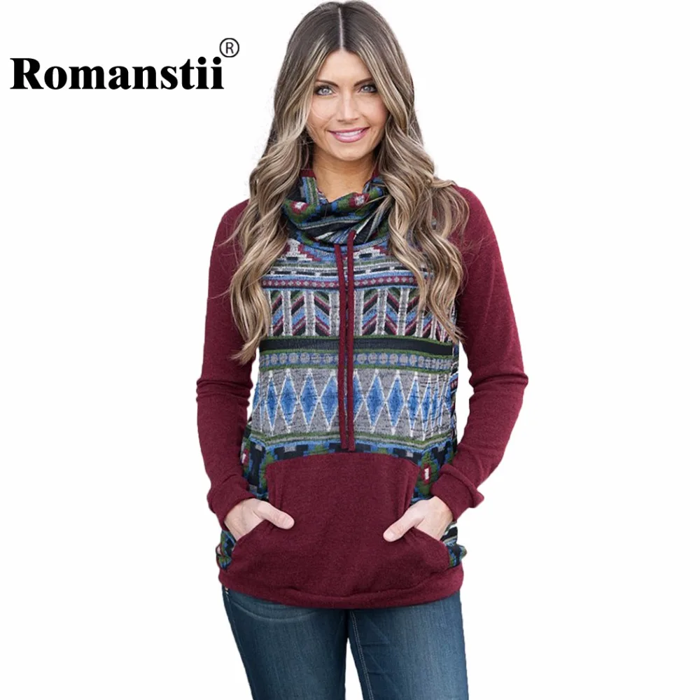 Romanstii Women Sweatshirt 2017 Spring Autumn Turtleneck