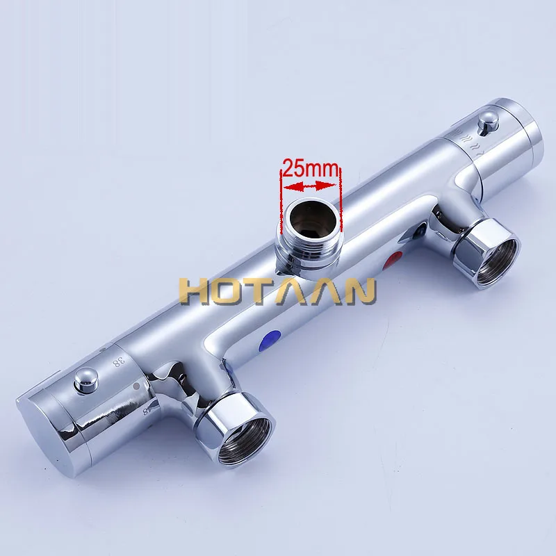 US $33.35 Free Shipping Wall Mounted Two Handle Thermostatic Shower Faucet Thermostatic MixerShower Taps Chrome FinishYT5311A