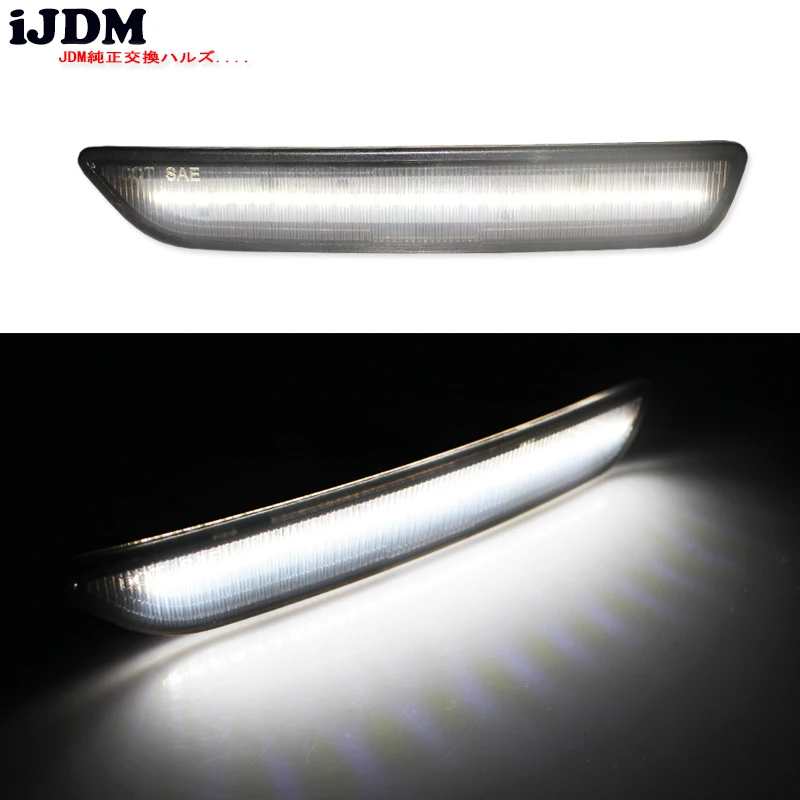 IJDM прозрачные Передние боковые габаритные огни с 27 SMD Янтарный/Белый