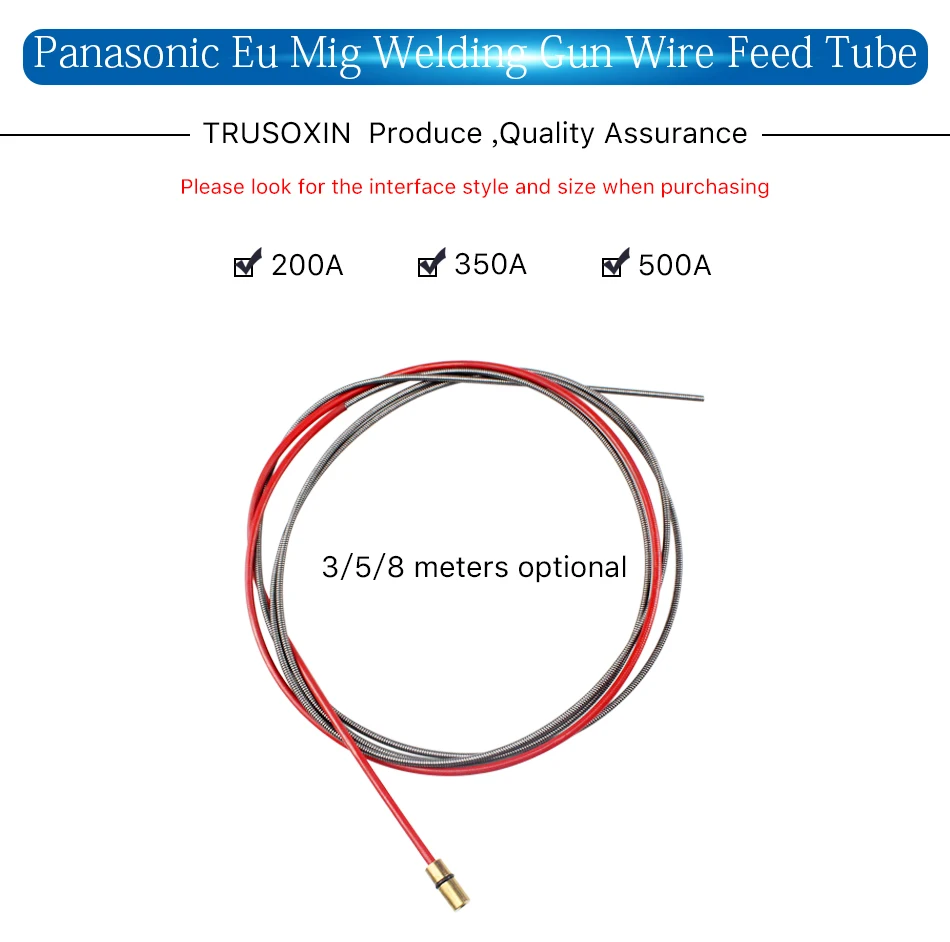 1 шт. Panasonic 200A 350A 500A факел/Gun Расходные 3 м 5 м 8 м миг подачи проволоки трубки для МиГ сварочный аппарат
