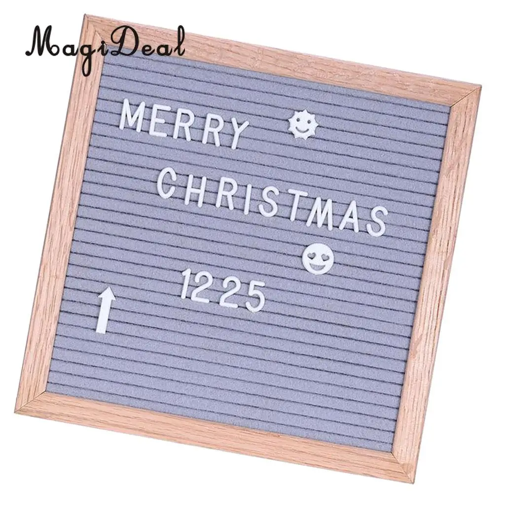 Felt Letter Board 10x10inches Changeable Letter Boards With 340 White Plastic Letters & Wood Frame Wall Mount, Free Canvas Bag