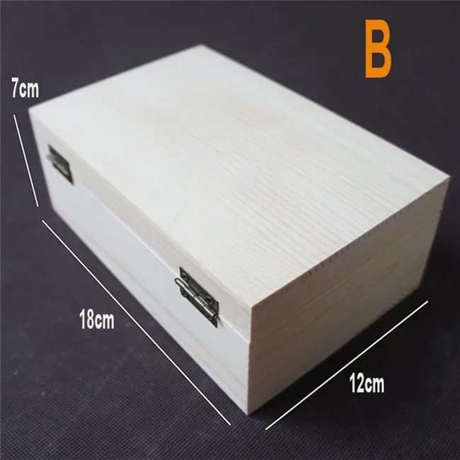 Новая домашняя деревянная коробка для хранения, натуральная деревянная упаковочная коробка, чехол для ювелирных изделий, свадебный подарок - Цвет: B