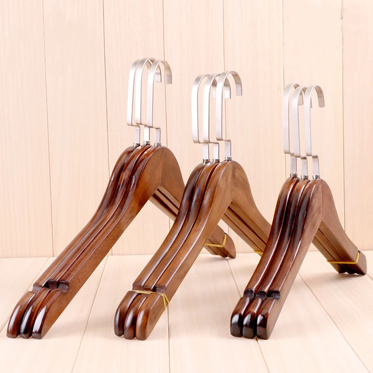 1PC Antique Wood Coat Clothes Hanger Flat Hook Women's Men