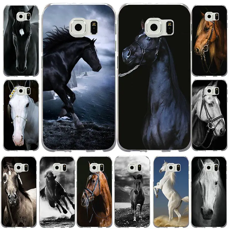 

Amazing Horse Animal Print For Samsung Galaxy S2 S3 S4 S5 mini S6 S7 Edge S8 S9 plus Cover Soft TPU Silicone Mobile Phone Cases