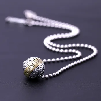 

Wholesale S925 Sterling Silver Fashion Jewelry Buddhist Transfer Beads Retro Thai Silver Pendant Couple Amulet Necklace Pendant
