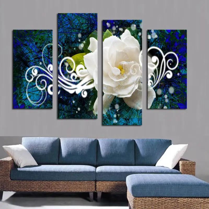 Unframed Modern Flowers Art Oil Canvas Painting Pictures Print Home Wall Decor