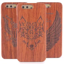 Ручная резьба животное Череп узор бамбук деревянный чехол для телефона для huawei P10 Plus задняя крышка роскошный деревянный чехол для телефона для huawei p10