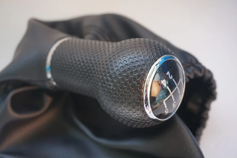 5PC Gear Shift Knob Boot 5 Speed Man made Leather For VW POLO ClASSIC 6N 6N2 SEAT Auto