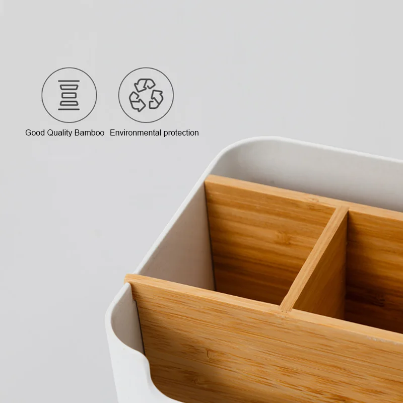 Xiaomi Mijia Bamboo Fibre съемный Органайзер коробка Sub-grid дизайн косметический ящик для хранения Портативный чехол для ванной комнаты