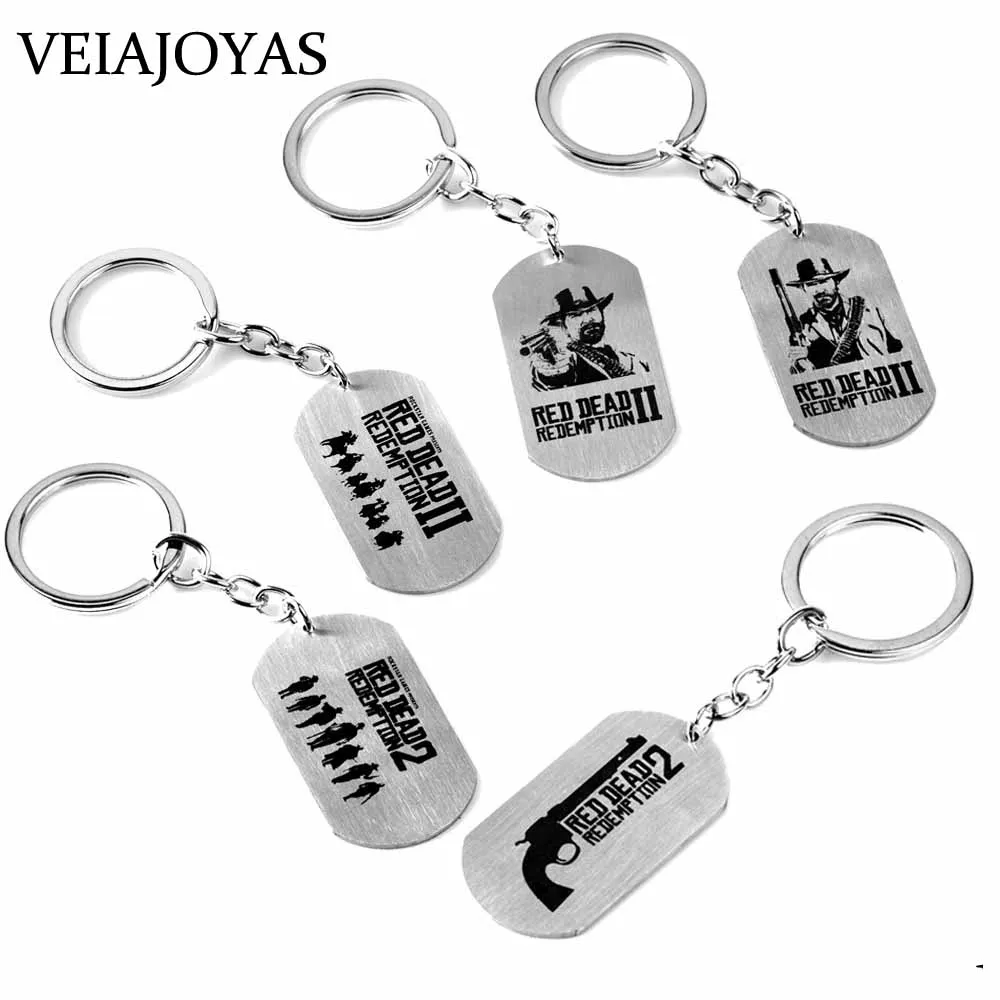 Нержавеющая сталь игра брелки для ключей Red Dead Redemption 2 Dog Tag брелок кулон Воротник