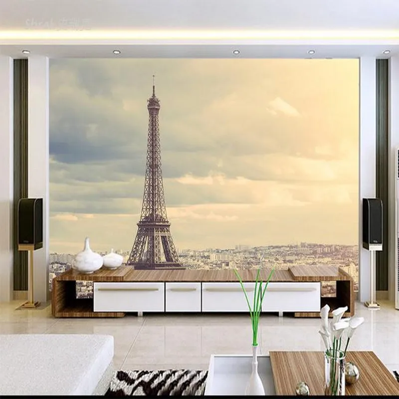photo wallpaper 3D wallpaper European Eiffel Tower Retro Mural Living Room Bedroom Sofa TV Background Wallpaper mural
