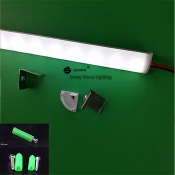 

5Set/Lot 50cm 20Inch Corner Strip Led Aluminium Profile , 12V 6W Bar Light With 5050 Kitchen ,Armoire, Cabinet Linear Ceilings