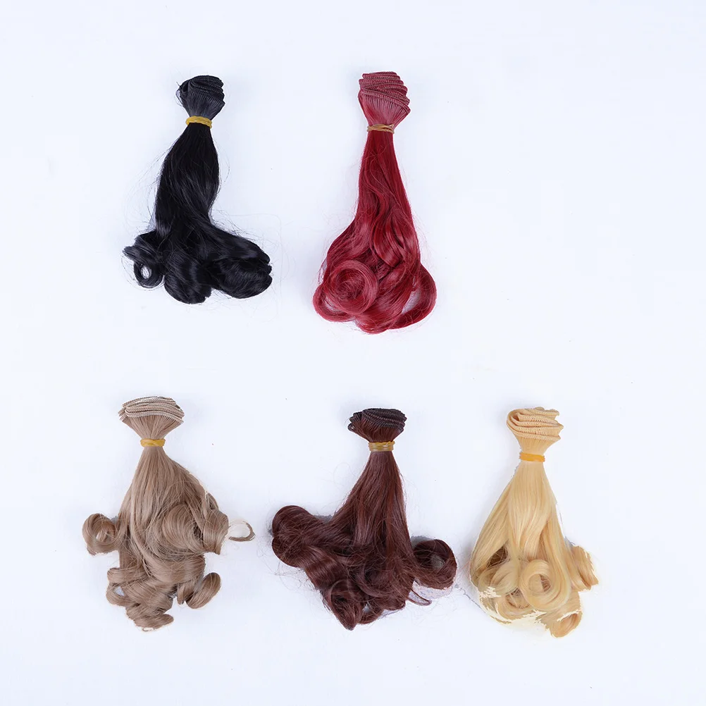 Diy alta temperatura peruca de cabelo encaracolado wavywigs extensões para 1/3 1/4 1/6 bjddoll 15cm * 100cm