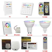 MiBOXERAC110V 220V GU10 MR16 4W RGB+CCT LED Spotlight 2.4G Remote controller FUT103/FUT104/FUT089/FUT092/B8/B4/T4/iBox1/iBox2