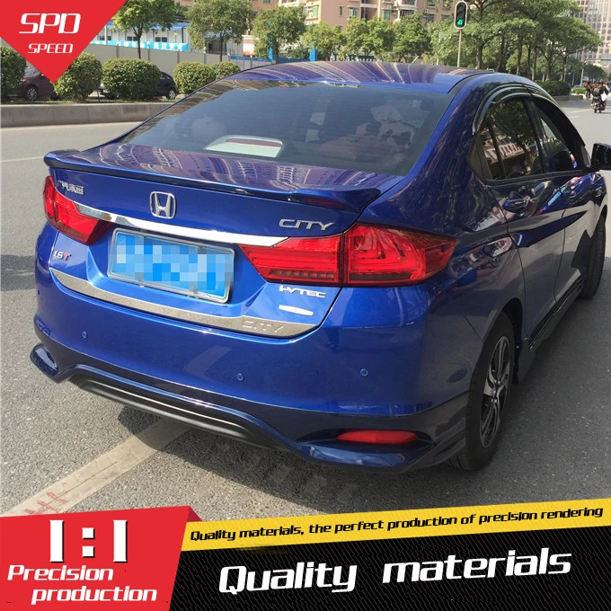 

For Honda City Spoiler High Quality ABS Material Car Rear Wing Primer Color Rear Spoiler For Honda City Spoiler 2015-2016