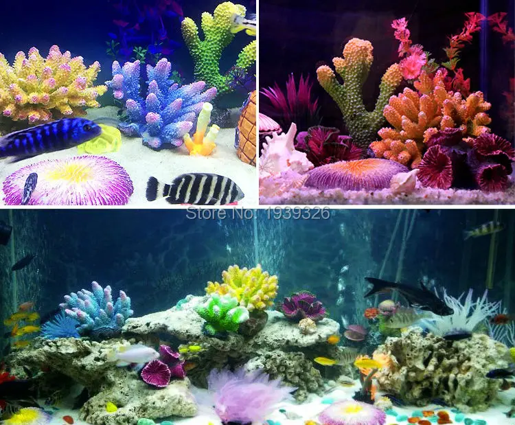 Magic Blue Red Artificial Coral High Simulation Resin Sea Marine