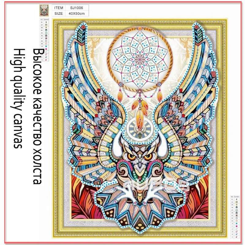 RUBOS DIY 5D Diamond Embroidery  Dreamcatcher Owl Diamond Painting Sale 3D Crystal Picture Rhinestone Pearl Partial Wall Sticker (1)