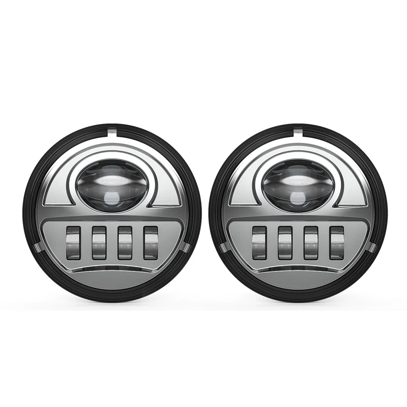 1 Pair Motorcycles 4.5" 4-1/2" LED Fog Light Passing Projector Lamp for Road King Electra Glide Softail | Автомобили и