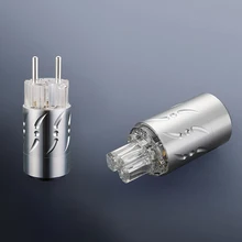 Pair Viborg VE502S+VF502S Aluminium Pure Copper Silver Plated Audio Schuko Power Connector IEC Plug Pair Viborg VE502S+VF502S Aluminium Pure Copper Silver Plated Audio Schuko Power Connector IEC Plug
