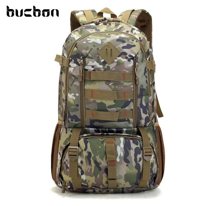 Billig Bucbon Camo Taktische Rucksack Militär Armee Mochila 50L Wasserdicht Wandern Jagd Rucksack Tourist Rucksack Sport Tasche HAB037