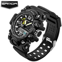 SANDA LED Numérique Montre Hommes Montres Top Marque De Luxe Célèbre Sport Militaire Montre-Bracelet Homme Horloge Électronique Relogio Masculino