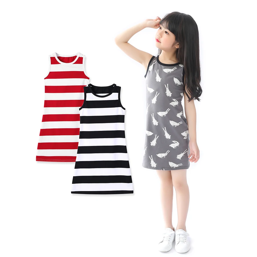 SheeCute/комплект из 2 предметов для маленьких девочек; трикотажное платье-футболка трапециевидной формы без рукавов; SDS659
