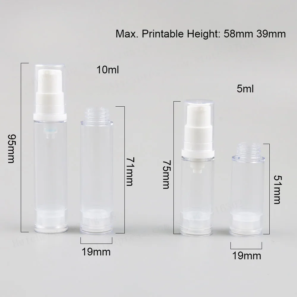 

Free shipping, 5ml Airless plastic bottle,.cosmetic packaging 18mm*75mm