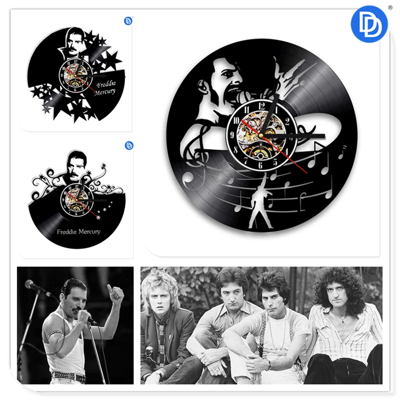 

Home Kitchen Decor 12 inch Freddie Design Vinyl Record 3D DIY Wall Clock Vintage Time Clocks