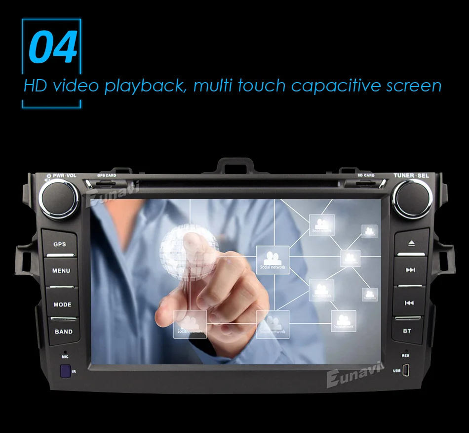 Perfect Octa core 2 din Android 8.1 car dvd radio player stereo gps for Toyota Corolla 2007 2008 2009 2010 2011 2G RAM capacitive screen 5