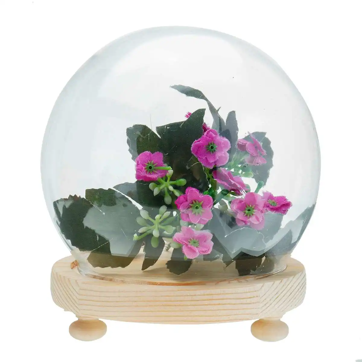 Стеклянный Глобус прозрачный купол крышка Cloche Bell Jar бессмертный цветок Роза Защитная Ваза деревянная база Свадебные украшения дома подарки