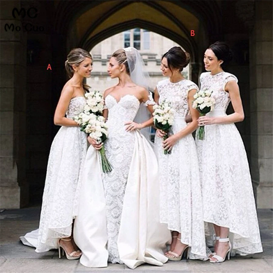 superficial Fracaso Fabricación Hi Lo Vestido largo De encaje para dama De Honor, 2 tipos, blanco, 2018|maid  of honor|bridesmaid dresses lacefashionable bridesmaid dresses - AliExpress