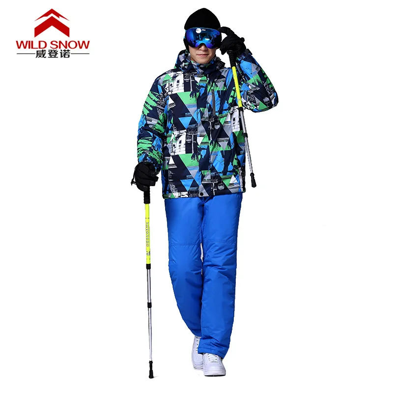 

Men's Professional Ski Suits Warm Breathable Waterproof Outdoor Sports Clothing Set Cable Car Ski Jacket + Ski Pants 2pcs Set
