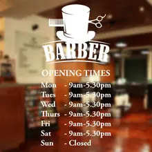 Man Barber Shop Sticker Name Time Chop Bread Decal Haircut Shavers Posters Vinyl Wall Art Decals Decor Windows Decoration Mural