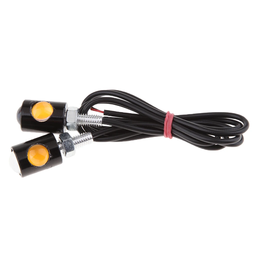 Amber LED SMD Motorcycle Car License Plate Stud Screw Bolt Light Lamp Bulb Aluminum Housing Rubber Stand