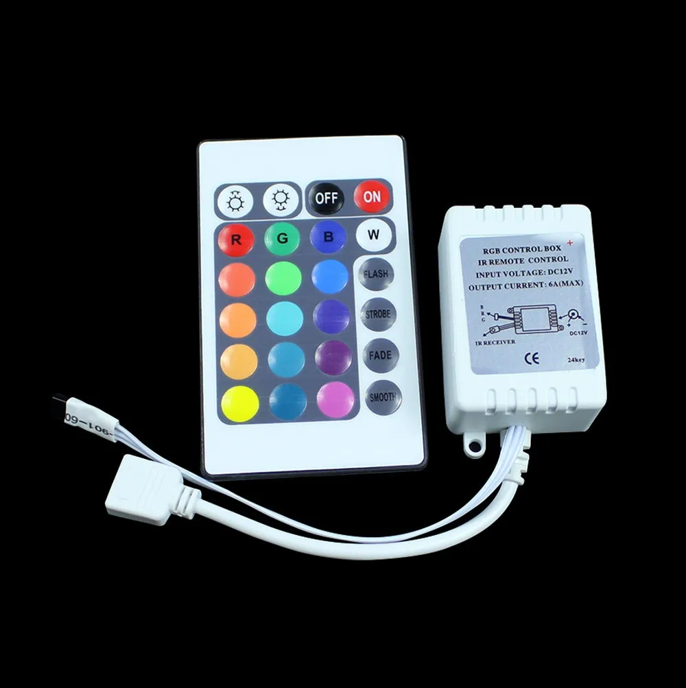 Rgb контроллер 12 в 24 ключа беспроводной светодиодный ИК пульт дистанционного управления для 3528 5050 RGB светодиодные полосы света