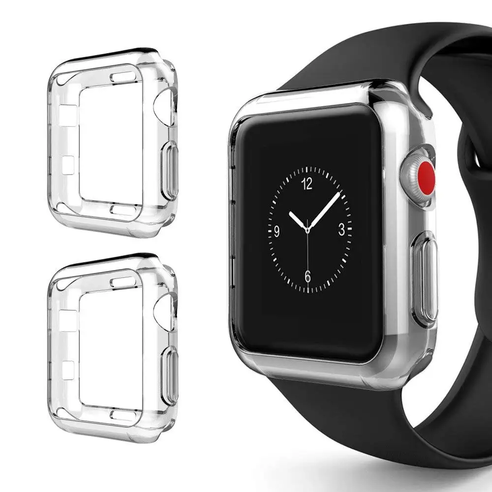 Прозрачный чехол из термополиуретана и Защитный чехол для Apple Watch серии 1/2/3 38 мм 42 мм чехол Экран протектор для наручных часов iWatch серии 4/5 40 мм 44 мм