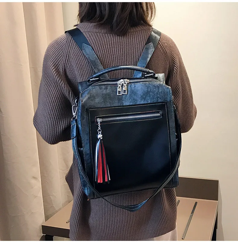 Большой женский рюкзак, ручные школьные сумки для девочек-подростков, известный бренд, кожаный рюкзак, женская сумка на плечо с кисточками, Mochila XA235H