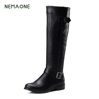 

NEMAONE 2017 fashion Shoes Women Boots Shoes patchwork Flats Shoes Designer Boots Winter Over the knee Boots