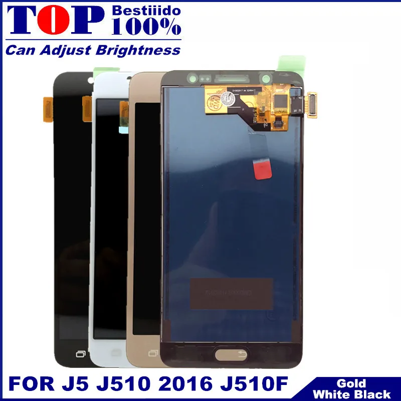 

With Brightness Control For Samsung Galaxy J5 2016 J510 J510F Tested Display Touch Screen Digitizer Assembly LCD Replacement