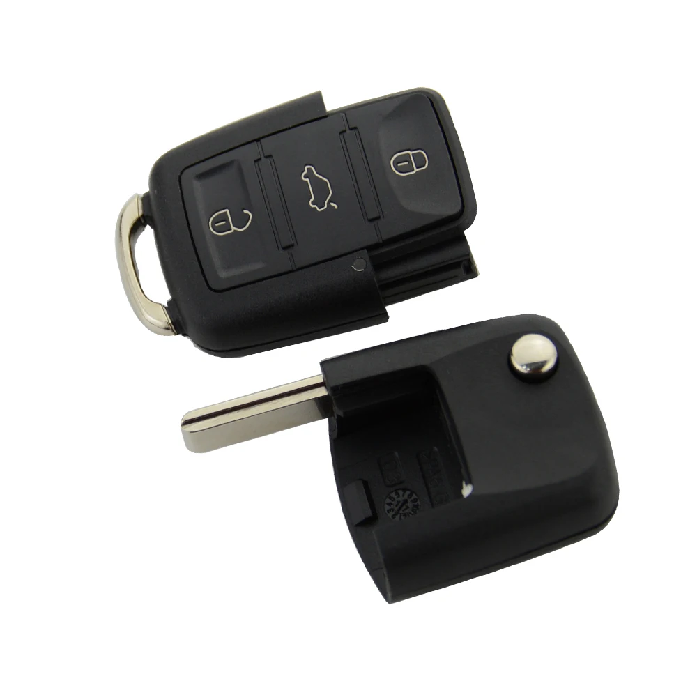 Okeytech 3 кнопки откидной складной Автомобильный Дистанционный ключ для VW Passat Polo Golf Touran Bora Leon Octavia Fabia 434/315 МГц ID48 чип 1JO
