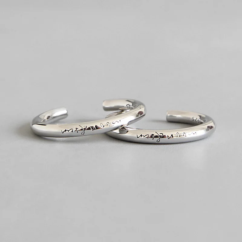 Minimalist 925 sterling silver moon & sun letter rings for women ringen, simple wedding ring woman silver 925 jewellery