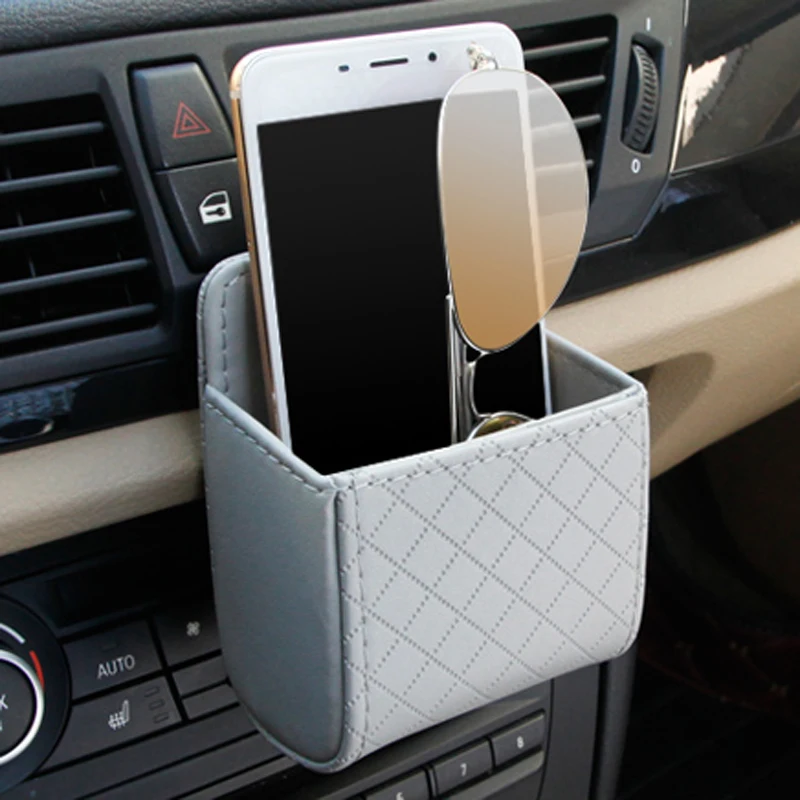 

Car Organizer Box Bag Air Outlet Dashboard Mobile Phone Holder For Renault sceni c1 2 c3 modus Duster Logan Sandero