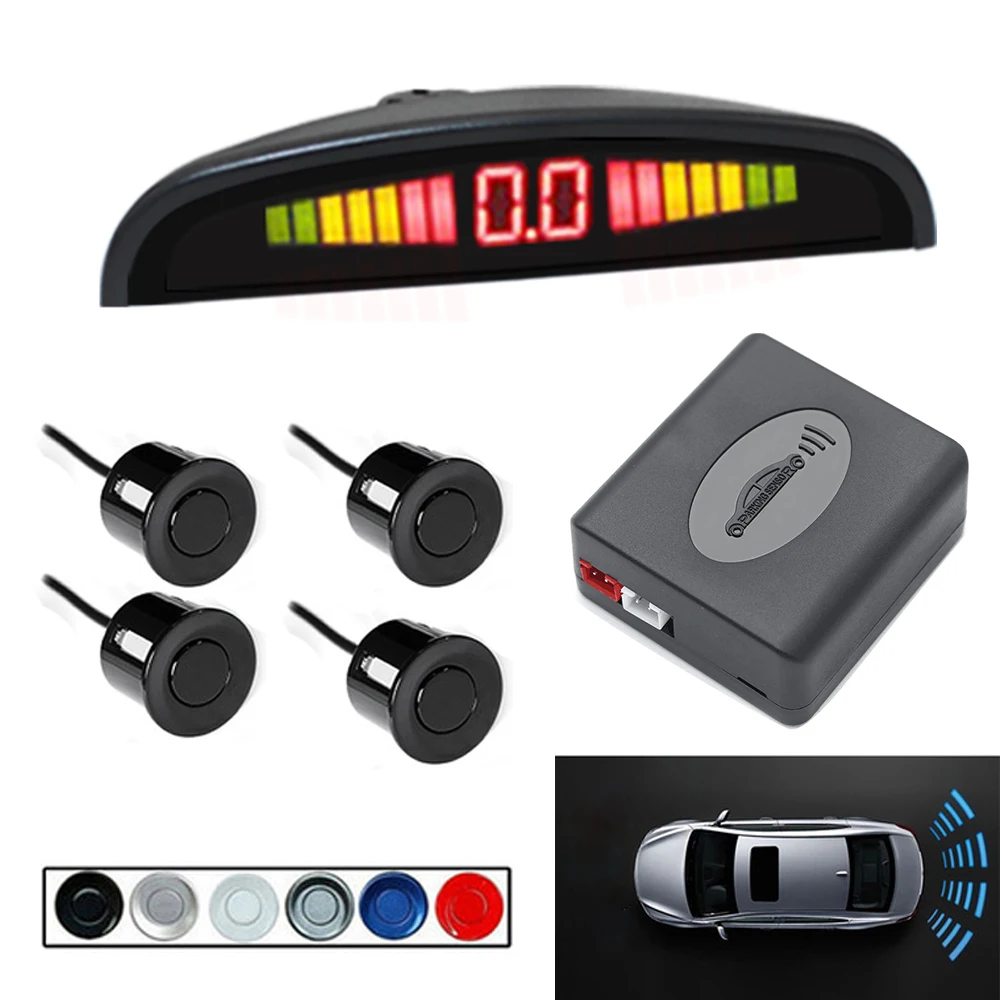 

Car Auto Parktronic LED Parking Sensor With 4 Sensors Reverse Backup Car Parking Radar Monitor Detector System Backlight Display