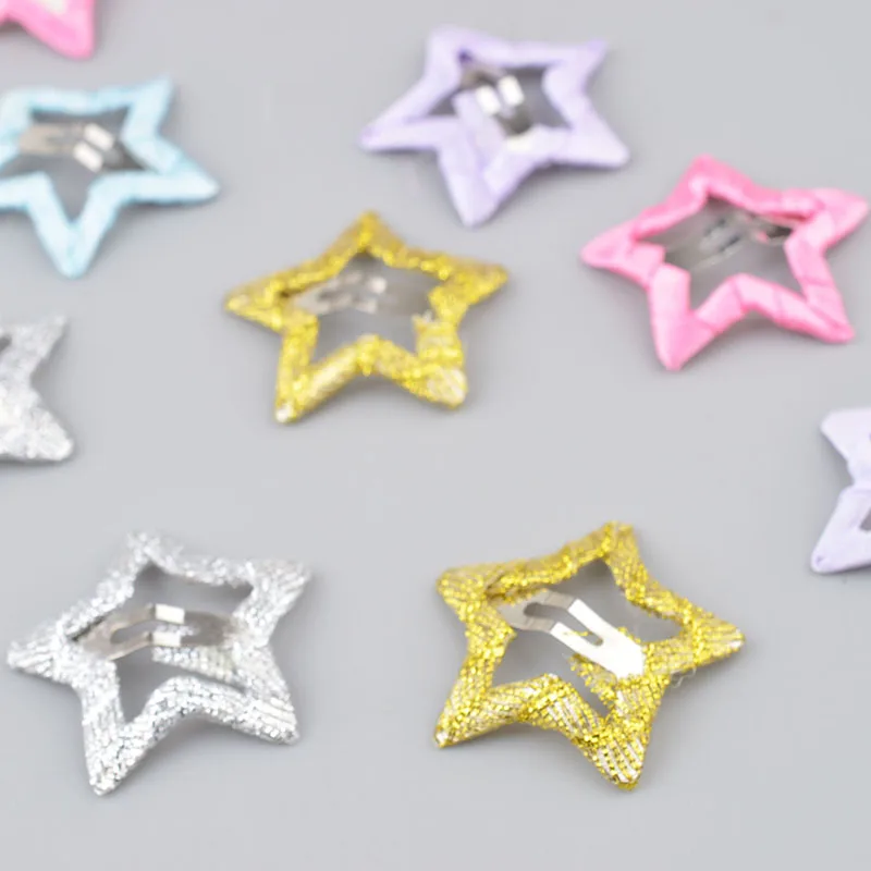 

2 pieces Star Shape Children Snap Hair Clips Barrettes Girls Cute Hair Bobby Pins Hair Accessories Kids Metal Hairpins AS302
