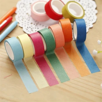 

New Arrival Adhesive Silver Golden Glitter Washi Tape Scrapbooking Christmas Party Kawaii Cute Decorative Paper Crafts Hot Sale