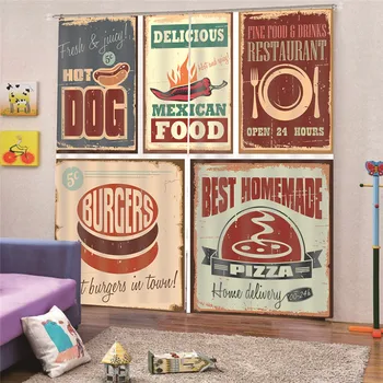 

3D Digital Print Food Blackout Jacquard Fabric for Curtains for the Living room Bedroom Custom Size Window Draps Home Decor AP16