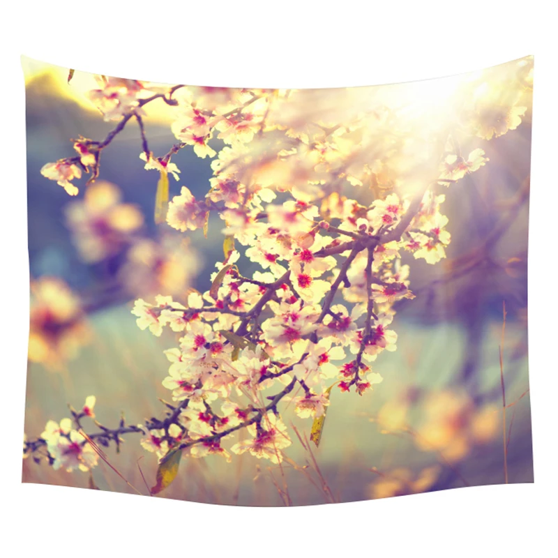 

Pumelo Tree Blossoms Tapestry Sunflower Sakura Digital Oil Dying and Painting Wall Hanging Tapestries Beadsheet Bedroom Dressup